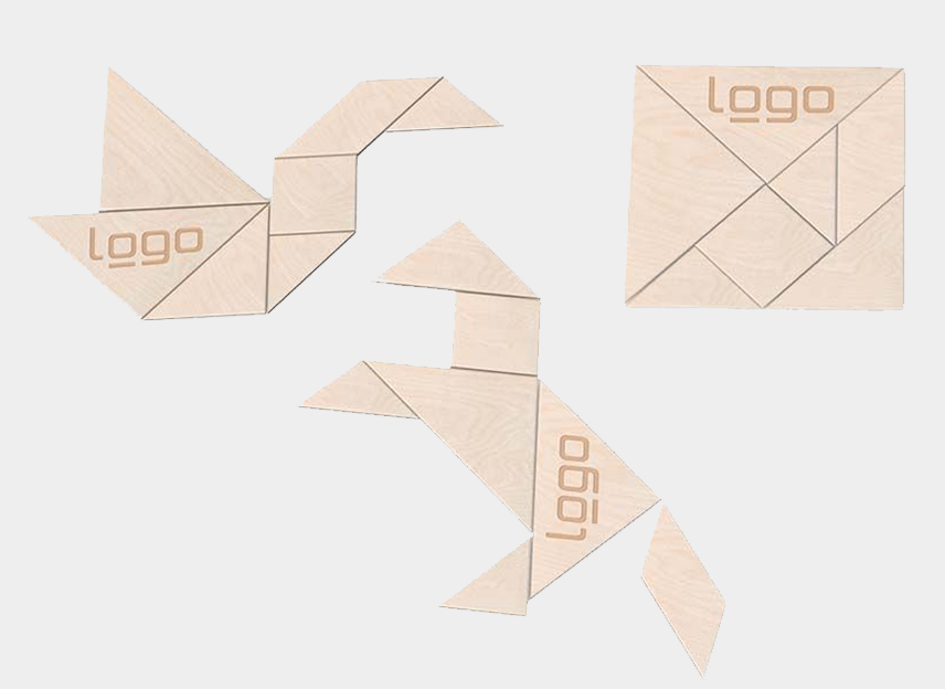 Tangram Kreativ Puzzle inkl. 1-farbigem Aufdruck - bedruckbar